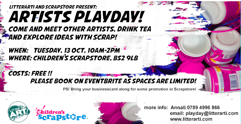 Artists Playday with LitterARTI at Children's Scrapstore