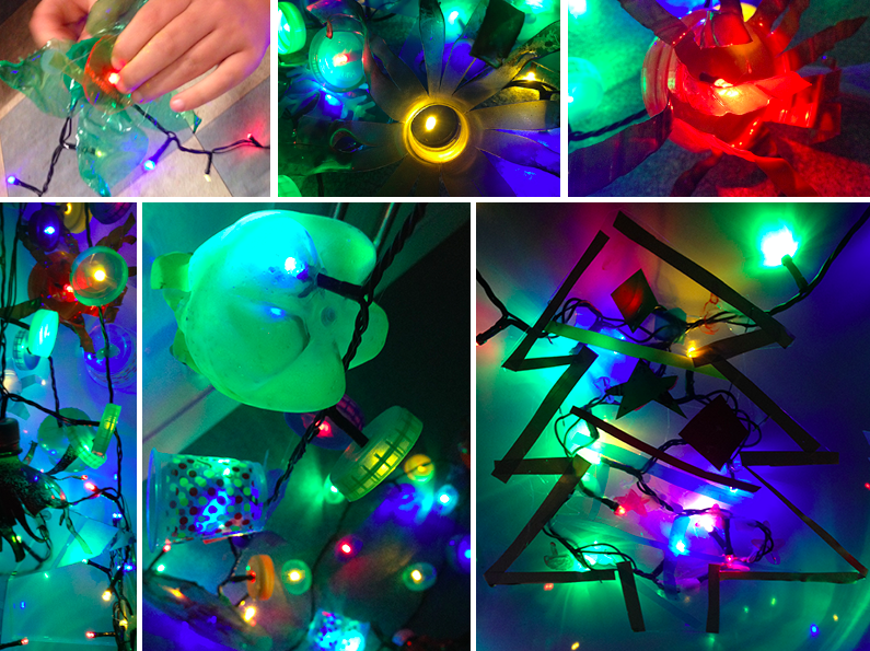 XMas Lights LitterARTI made with Seamills Youth Club